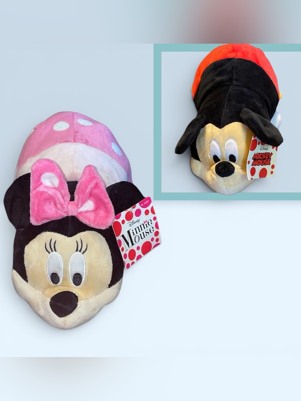 FLIP ZOO Minnie Mouse & Mickey Combo Plush Soft Stuffed Animal Plush Disney NWT